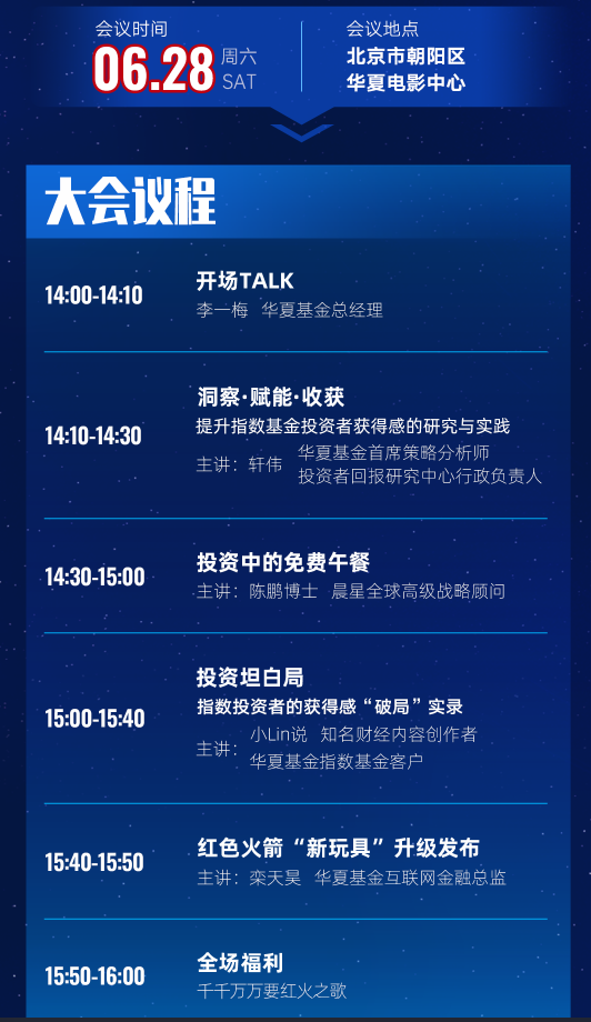 融可赢配资 华夏基金“千只产品，万种选择 · 一年一度指数投资大会”6月28日在北京举行